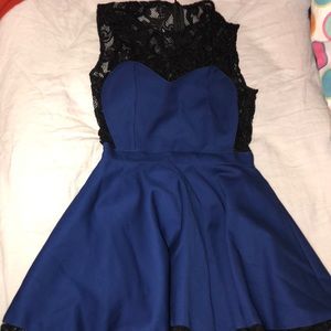 Black and blue opening ceremony dress
